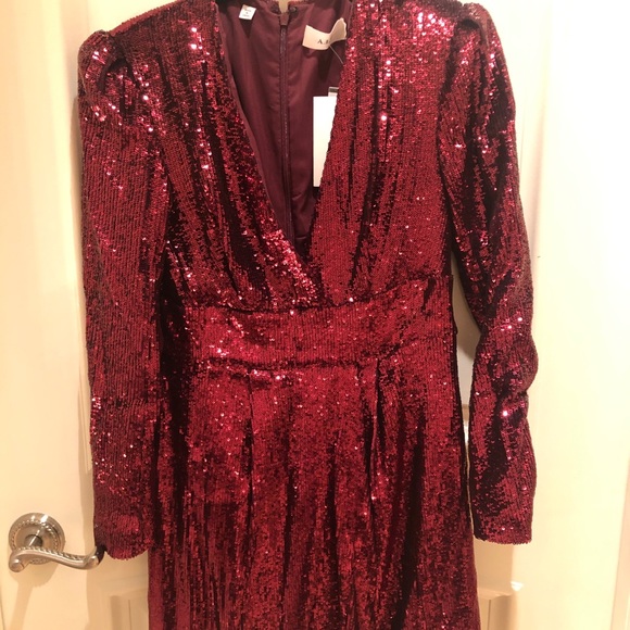 ALC Maroon Sequin Dress - Picture 2 of 6